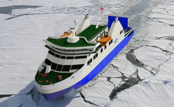 Ферибот с 209 пътници заседна в ледовете на Канада