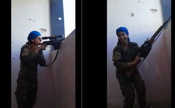 Видео на кюрдка която се бие срещу Ислямска държава в