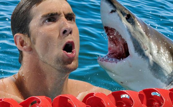Легендата Фелпс: Искате състезание с акула, ами накарайте я да плува направо