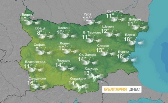 Дъжд в цялата страна сняг в планините и рязко понижаване