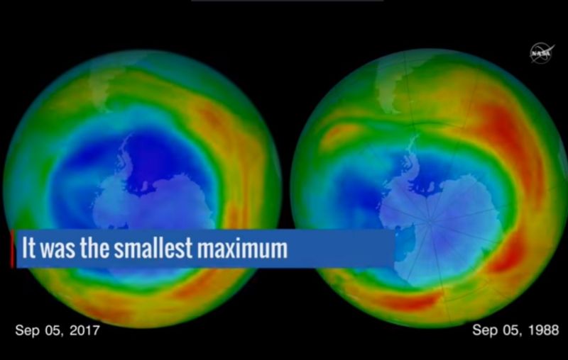 Дупката в озоновия слой се е свила до най-малките си