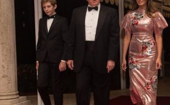 Сравниха празничната рокля на Мелания Тръмп със завеса за баня (снимка)