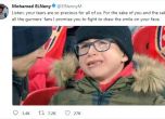 Футболист на Арсенал с трогателно послание към сълзите на малкия фен