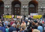Протести 'за' и 'против' АЕЦ 'Белене' пред Министерския съвет (галерия)