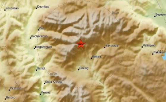 Земетресение 3 по Рихтер в района на Белица