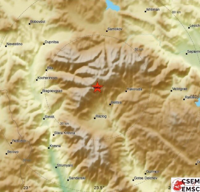 Земетресение с магнитуд 3 по Рихтер бе регистрирано снощи в