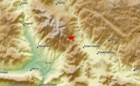Земетресение с магнитуд 4.1 край Гоце Делчев (обновена)
