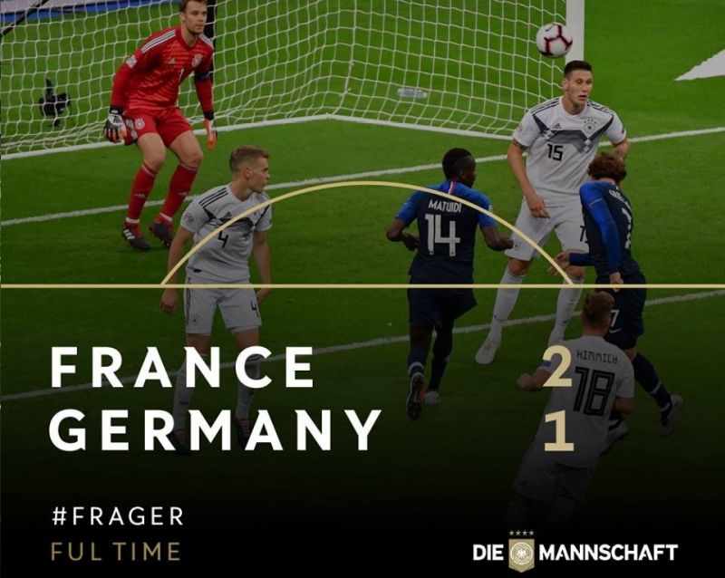 Германският национален отбор за първи път в историята си допусна шест