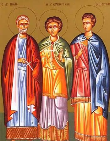 Църквата почита днес св. мъченици Мина, Ермоген и Евграф.  Жестокият гонител