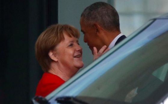 Германският канцлер Ангела Меркел посрещна бившия американски президент Барак Обама