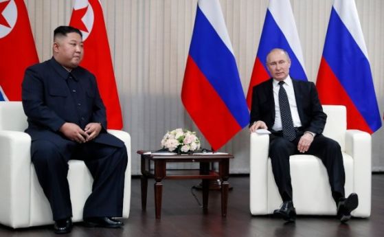 Президентът на Русия Владимир Путин и севернокорейския лидер Ким Чен