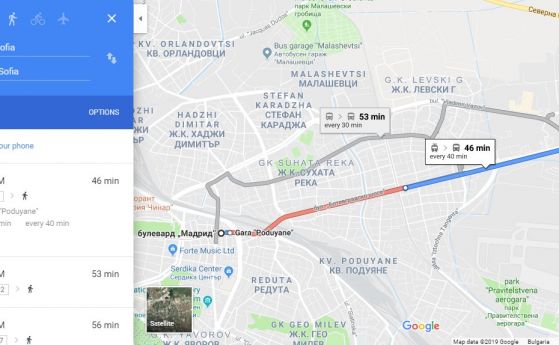 От днес: маршрутите на транспорта в София вече са налични в Google Maps