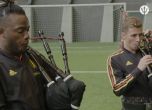 Белгийски играчи нахлузиха шотландски полички и надуха гайдите (видео)