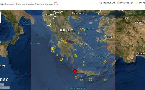 6.1 по Рихтер разтърси остров Крит, над 10 земетресения и тази нощ в региона