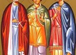 Хвърлили Мина, Ермоген и Евграф в морето, ковчегът им доплувал до Византион