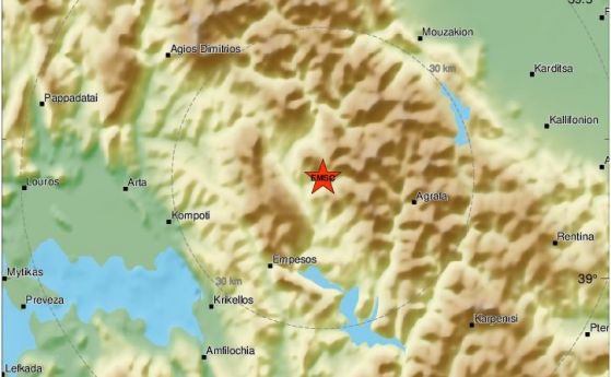 Земетресение с магнитуд 5,1 разтърси Централна Гърция