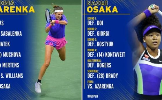 Азаренка - Осака е финалът на US Open при дамите