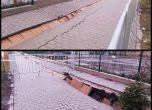 Чисто новият тротоар при Медицинска академия в София пропадна отново