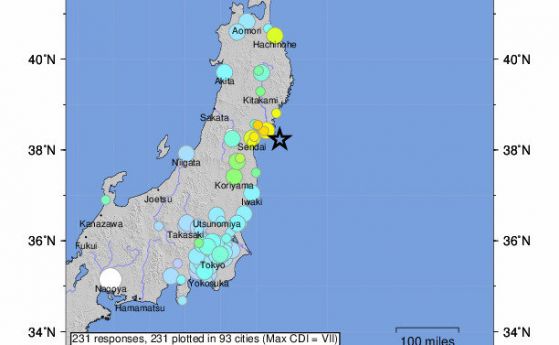 Земетресение 6,8 удари Япония, няма жертви и опасност от цунами