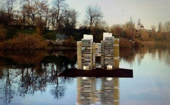 Макет на панелен блок ще плува в езерото в Дружба, сядаме на светещи букви върху бившия мавзолей