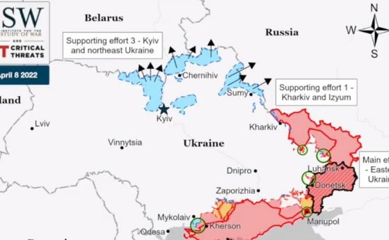 Театърът на бойните действия. Експерти вкараха първите 90 дни на войната в Украйна в анимирана карта