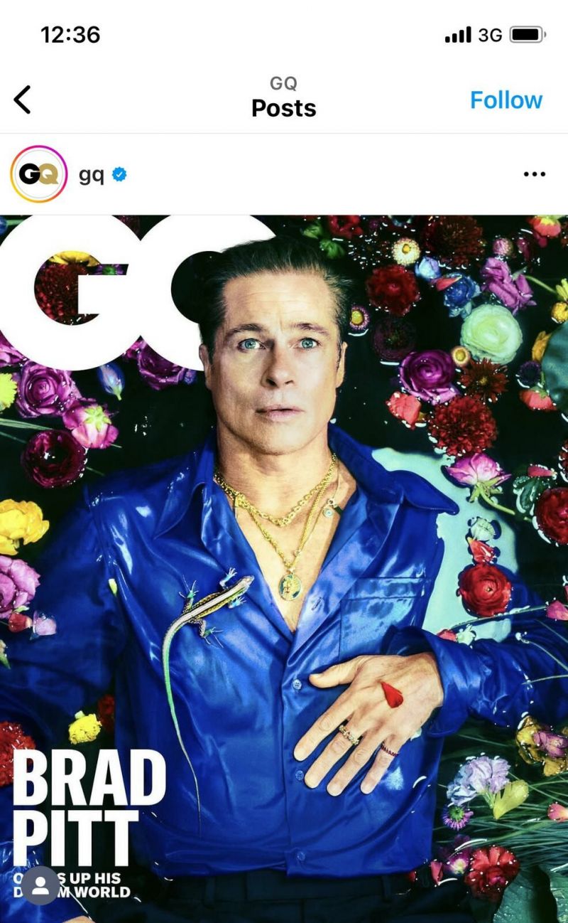 Instagram: Брад Пит на августувската корица на GQ