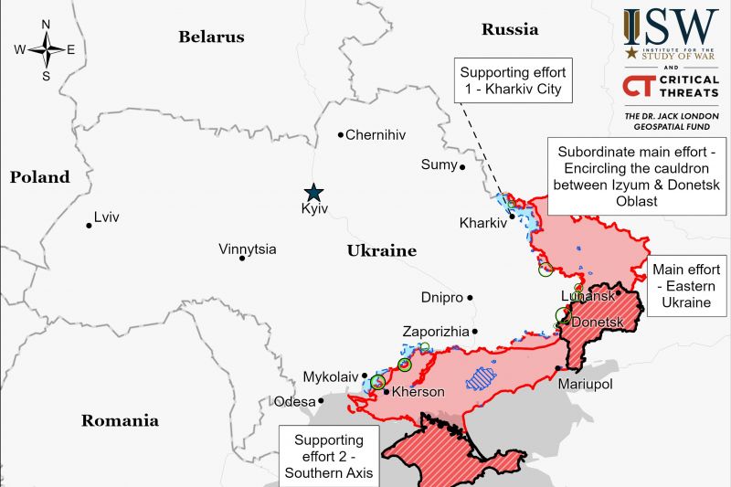 Според ISW украинската армия може да започне контрофанзива в Изюмското направление