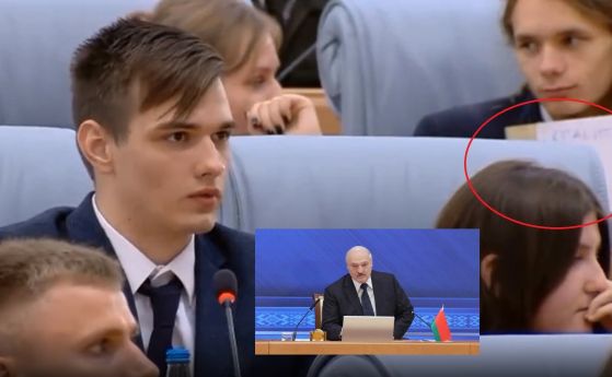 Не си ти, когато си гладен: Студент вдигна надпис за помощ по време на среща с Лукашенко в Минск