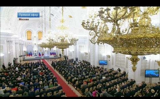 Георгиевската зала на Кремълския дворец.