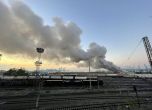 Голям пожар на пристанището в Бургас, димът се вижда от километри