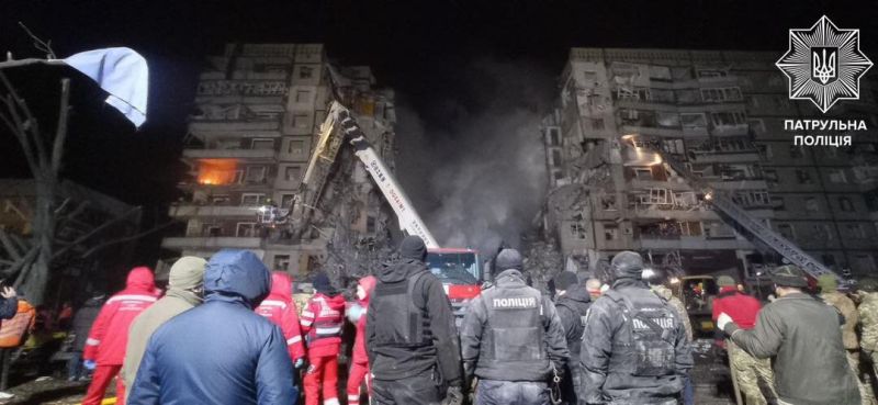 Руската армия е изстреляла срещу 9-етажния жилищен блок в Днипро