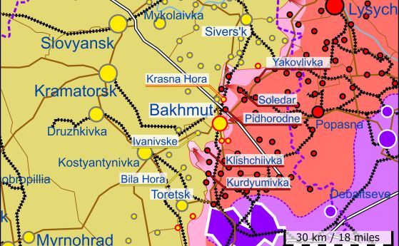 Руската армия засилва атаките при Бахмут, целта е изтощаване и унищожаване на гарнизона