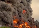 Пожар в депо за гориво в Севастопол след удар с дрон