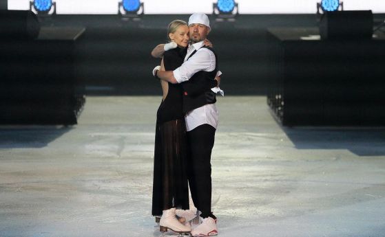 Олимпийският шампион Костомаров излезе на леда за първи път след ампутациите (видео)