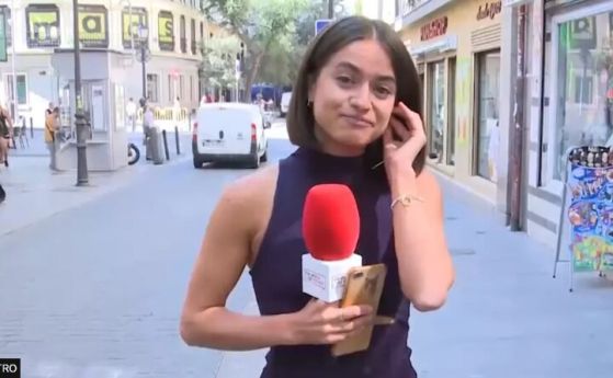 Арестуваха испанец за посегателство над журналистка в излъчване на живо, пипнал я по дупето
