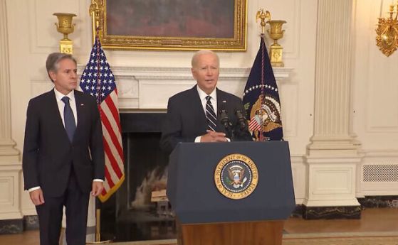 Президентът на САЩ Джо Байдън и държавният секретар Антъни Блинкен 