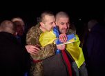 Кадър от посрещането на украинските военнопленници