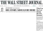 Неговата история трябваше да е тук: празната първа страница на Wall Street Journal