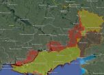 На картата в червено са отбелязани териториите, които Путин иска да му бъдат предадени от Украйна