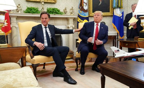 Министър-председателят на Нидерландия Марк Рюте и Доналд Тръмп в Белия дом