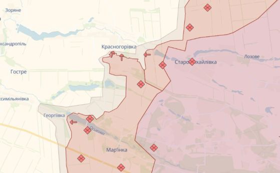 Движението на руските сили в Донецка област