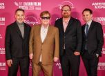  David Furnish, Elton John, R. J. Cutler and Trevor Smith attend the Elton John: Never Too Late European debut as part of the London Film Festival 