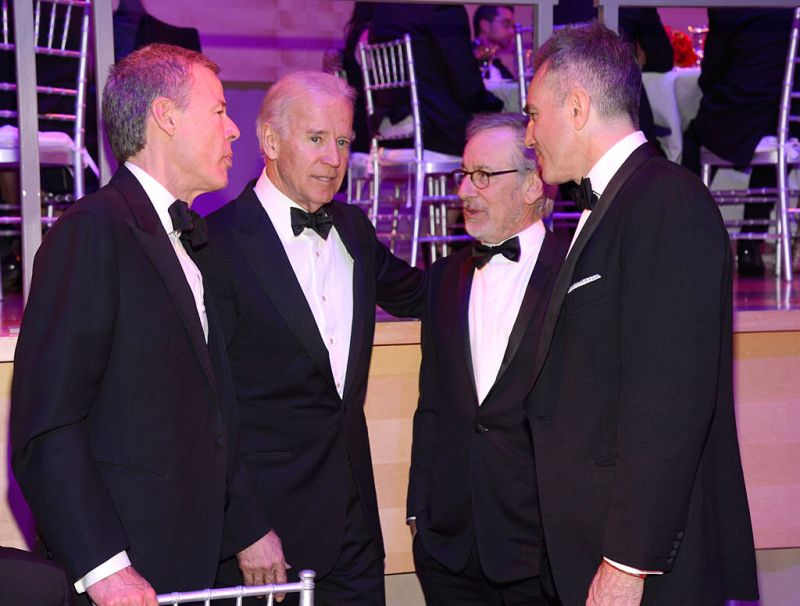 NEW YORK, NY - APRIL 23: CEO of Time Warner Jeff Bewkes, Vice President of The United States Joe Biden, Steven Spielberg and Daniel Day Lewis attend the TIME 100 Gala, TIME'S 100 Most Influential People In The World at Jazz at Lincoln Center on April 23, 