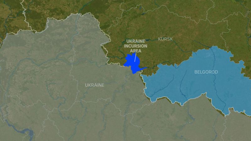 Контролираната от ВСУ територия на Курска област в Русия