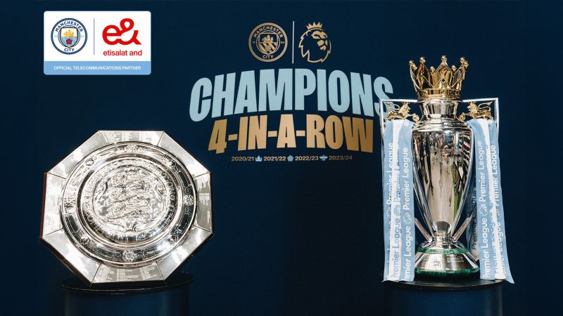 Манчестър Сити e първият отбор, който в четири последователни години печели Висшата лига на Англия