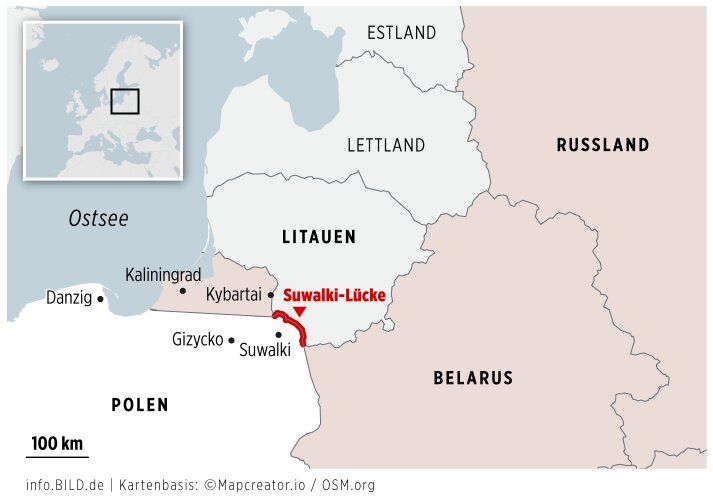 104 км дългият коридор между Полша и Литва е единственатра връзка на Балтийските страни с партньорите им от НАТО и ЕС.