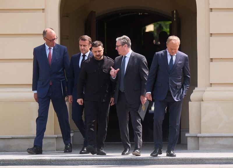 Мерц, Макрон, Зеленски, Стармър и Туск
