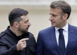 Володимир Зеленски с френския си колега Еманюел Мкарон след пресконференция в Киев, 10 май 2025 г. Снимка: Ludovic Marin/Пул фото чрез АП
