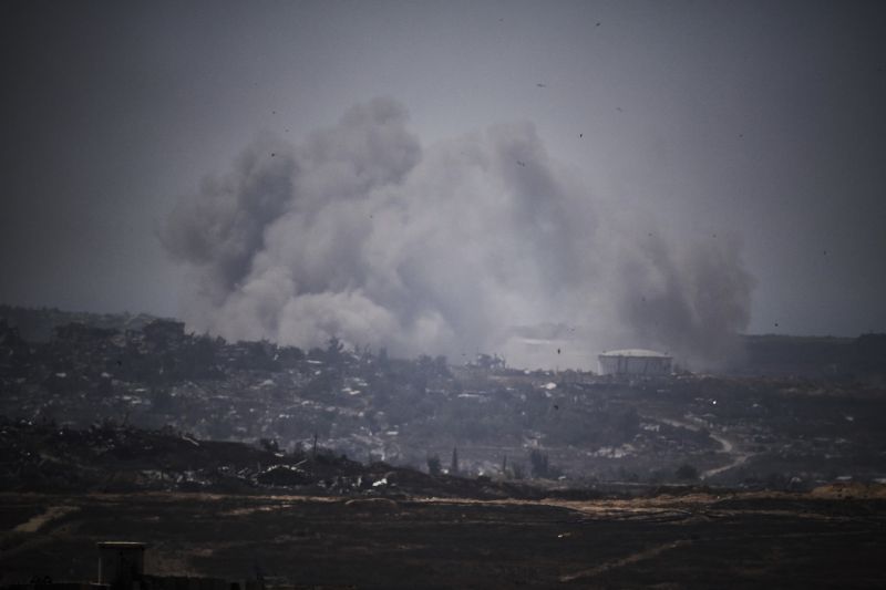 Експлозия в северната част на ивицата Газа, 23 май 2025 г. Снимка: АП/Leo Correa