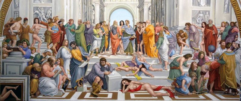 Григор Велев „Закачка с Рафаел“, масло на платно 